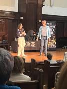 Actress Shelley Regner and Deke Sharon